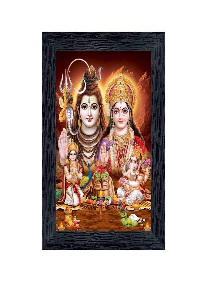 بي أن أف إطارات صور خشبية دينية من pnf Bhole Nath Parivar (Maa Parvati، Ganesh، Kartikey وShiv Shankar) (إطار صور، متعدد الألوان، 8X6 بوصة)-20826، حامل حائط، مستطيل - Image 1